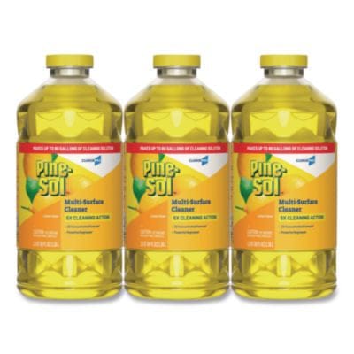 Pine-Sol CloroxPro Multi-Surface Cleaner Concentrated, Lemon Fresh Scent, 80 oz Bottle, 3/Carton