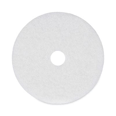 Polishing Floor Pads, 20" Diameter, White, 5/Carton