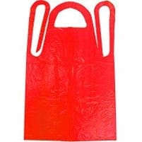 Red Polyethylene Aprons, .04mm Smooth, 28 x 46, 100/Bag, 5 Dispenser Bags/Case