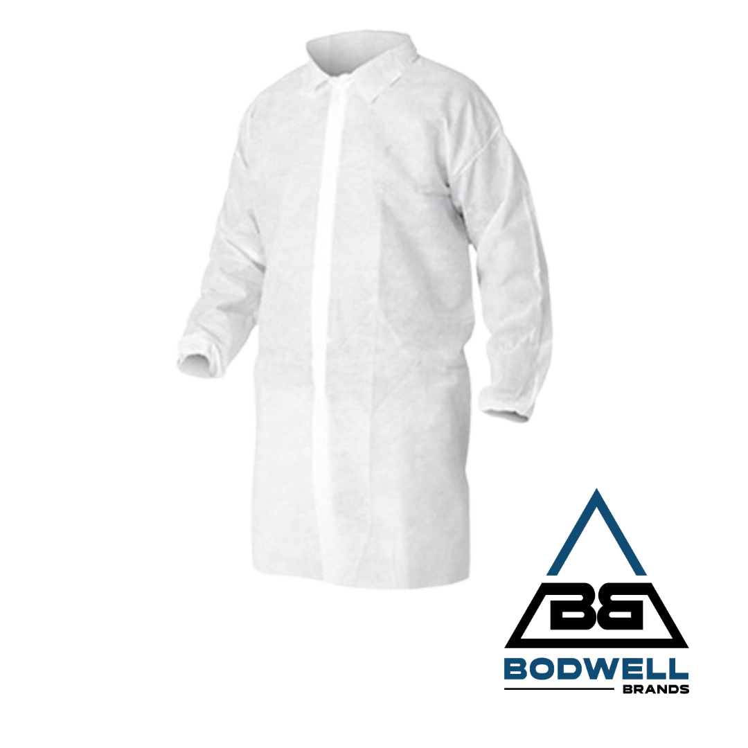PolyPro Lab Coat,  Velcro, Elastic Wrists, No Pockets, XXXL, Dark Blue, 30/cs