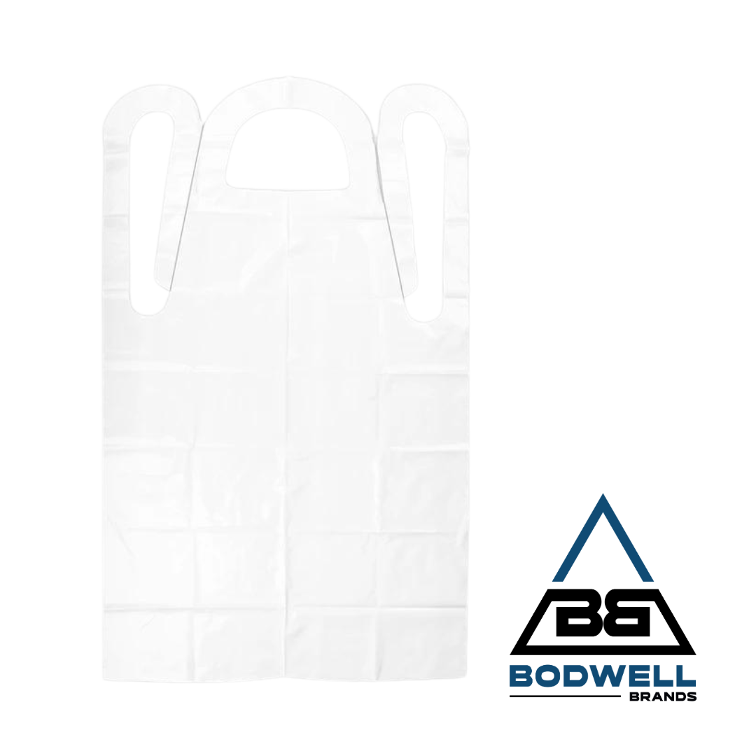 2 MIL Disposable Apron, White, 100/Bx, 5 Bx/Cs
