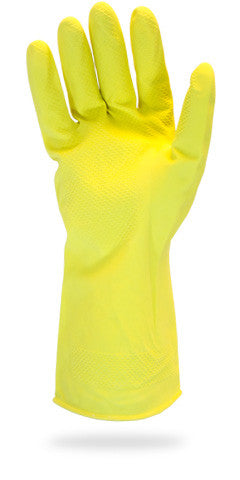 Extra Large Latex Gloves, Yellow, Flock Lined, 12 Mil, Pair Packaged, 12doz/cs